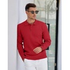image:imageCOOFANDY Mens Knit Polo Sweater Long Sleeve Polos Lightweight Casual Dress Pullover SweatersRed