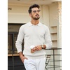 image:imageCOOFANDY Mens Knit Polo Sweater Long Sleeve Polos Lightweight Casual Dress Pullover SweatersWhite