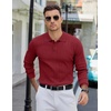 image:imageCOOFANDY Mens Knit Polo Sweater Long Sleeve Polos Lightweight Casual Dress Pullover SweatersWine Red