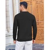 image:imageCOOFANDY Mens Knit Polo Sweater Long Sleeve Quarter Button Polo Shirts Casual Ribbed Collared Shirt Golf Pullover SweatersBlack