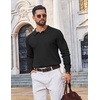 image:imageCOOFANDY Mens Knit Polo Sweater Long Sleeve Quarter Button Polo Shirts Casual Ribbed Collared Shirt Golf Pullover SweatersBlack