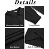 image:imageCOOFANDY Mens Knit Polo Sweater Long Sleeve Quarter Button Polo Shirts Casual Ribbed Collared Shirt Golf Pullover SweatersBlack