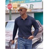 image:imageCOOFANDY Mens Knit Polo Sweater Long Sleeve Quarter Button Polo Shirts Casual Ribbed Collared Shirt Golf Pullover SweatersBlue Purple