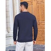 image:imageCOOFANDY Mens Knit Polo Sweater Long Sleeve Quarter Button Polo Shirts Casual Ribbed Collared Shirt Golf Pullover SweatersBlue Purple