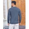 image:imageCOOFANDY Mens Knit Polo Sweater Long Sleeve Quarter Button Polo Shirts Casual Ribbed Collared Shirt Golf Pullover SweatersDark Blue