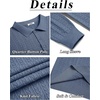 image:imageCOOFANDY Mens Knit Polo Sweater Long Sleeve Quarter Button Polo Shirts Casual Ribbed Collared Shirt Golf Pullover SweatersDark Blue