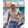 image:imageCOOFANDY Mens Knit Polo Sweater Long Sleeve Quarter Button Polo Shirts Casual Ribbed Collared Shirt Golf Pullover SweatersKhaki