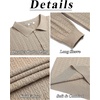 image:imageCOOFANDY Mens Knit Polo Sweater Long Sleeve Quarter Button Polo Shirts Casual Ribbed Collared Shirt Golf Pullover SweatersKhaki