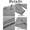 image:imageCOOFANDY Mens Knit Polo Sweater Long Sleeve Quarter Button Polo Shirts Casual Ribbed Collared Shirt Golf Pullover SweatersMedium Gray