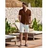 image:imageCOOFANDY Mens Knit Shirt Short Sleeve Button Down Shirts Vintage Casual Summer Beach ShirtsCaramel