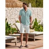 image:imageCOOFANDY Mens Knit Shirt Short Sleeve Button Down Shirts Vintage Casual Summer Beach ShirtsIce Green