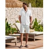 image:imageCOOFANDY Mens Knit Shirt Short Sleeve Button Down Shirts Vintage Casual Summer Beach ShirtsWhite