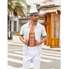 image:imageCOOFANDY Mens Knit Shirt Short Sleeve Button Down Shirts Vintage Casual Summer Beach ShirtsWhite
