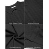 image:imageCOOFANDY Mens Knit Short Sleeve Shirts Button Down Vintage Knitted Polo Shirt Casual Beach Crochet Cable Vacation ShirtBlack