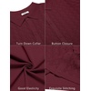 image:imageCOOFANDY Mens Knit Short Sleeve Shirts Button Down Vintage Knitted Polo Shirt Casual Beach Crochet Cable Vacation ShirtClaret