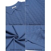 image:imageCOOFANDY Mens Knit Short Sleeve Shirts Button Down Vintage Knitted Polo Shirt Casual Beach Crochet Cable Vacation ShirtDenim Blue