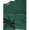 image:imageCOOFANDY Mens Knit Short Sleeve Shirts Button Down Vintage Knitted Polo Shirt Casual Beach Crochet Cable Vacation ShirtGreen