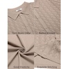 image:imageCOOFANDY Mens Knit Short Sleeve Shirts Button Down Vintage Knitted Polo Shirt Casual Beach Crochet Cable Vacation ShirtKhaki