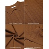 image:imageCOOFANDY Mens Knit Short Sleeve Shirts Button Down Vintage Knitted Polo Shirt Casual Beach Crochet Cable Vacation ShirtLight Brown
