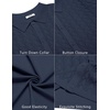 image:imageCOOFANDY Mens Knit Short Sleeve Shirts Button Down Vintage Knitted Polo Shirt Casual Beach Crochet Cable Vacation ShirtNavy Blue