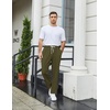 image:imageCOOFANDY Mens Knit Sweatpants Lightweight Open Bottom Casual Pants Drawstring Jogger Yoga Pants with PocketsArmy Green