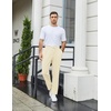 image:imageCOOFANDY Mens Knit Sweatpants Lightweight Open Bottom Casual Pants Drawstring Jogger Yoga Pants with PocketsBeige