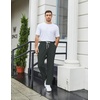image:imageCOOFANDY Mens Knit Sweatpants Lightweight Open Bottom Casual Pants Drawstring Jogger Yoga Pants with PocketsDark Grey