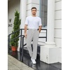 image:imageCOOFANDY Mens Knit Sweatpants Lightweight Open Bottom Casual Pants Drawstring Jogger Yoga Pants with PocketsLight Grey