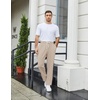 image:imageCOOFANDY Mens Knit Sweatpants Lightweight Open Bottom Casual Pants Drawstring Jogger Yoga Pants with PocketsLight Khaki