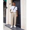 image:imageCOOFANDY Mens Knit Sweatpants Lightweight Open Bottom Casual Pants Drawstring Jogger Yoga Pants with PocketsLight Khaki