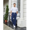 image:imageCOOFANDY Mens Knit Sweatpants Lightweight Open Bottom Casual Pants Drawstring Jogger Yoga Pants with PocketsNavy Blue