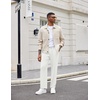 image:imageCOOFANDY Mens Knit Sweatpants Lightweight Open Bottom Casual Pants Drawstring Jogger Yoga Pants with PocketsWhite