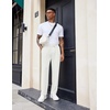 image:imageCOOFANDY Mens Knit Sweatpants Lightweight Open Bottom Casual Pants Drawstring Jogger Yoga Pants with PocketsWhite
