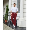 image:imageCOOFANDY Mens Knit Sweatpants Lightweight Open Bottom Casual Pants Drawstring Jogger Yoga Pants with PocketsWine Red