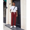 image:imageCOOFANDY Mens Knit Sweatpants Lightweight Open Bottom Casual Pants Drawstring Jogger Yoga Pants with PocketsWine Red