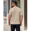 image:imageCOOFANDY Mens Knit TShirts Short Sleeve Crewneck Shirt Casual Textured Pullover TeesApricot