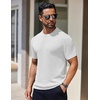 image:imageCOOFANDY Mens Knit TShirts Short Sleeve Crewneck Shirt Casual Textured Pullover TeesAwhite