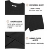 image:imageCOOFANDY Mens Knit TShirts Short Sleeve Crewneck Shirt Casual Textured Pullover TeesBlackribbed
