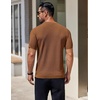 image:imageCOOFANDY Mens Knit TShirts Short Sleeve Crewneck Shirt Casual Textured Pullover TeesBrown