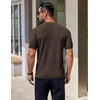 image:imageCOOFANDY Mens Knit TShirts Short Sleeve Crewneck Shirt Casual Textured Pullover TeesCoffee