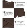 image:imageCOOFANDY Mens Knit TShirts Short Sleeve Crewneck Shirt Casual Textured Pullover TeesCoffee