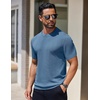 image:imageCOOFANDY Mens Knit TShirts Short Sleeve Crewneck Shirt Casual Textured Pullover TeesGray Blue