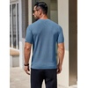 image:imageCOOFANDY Mens Knit TShirts Short Sleeve Crewneck Shirt Casual Textured Pullover TeesGray Blue