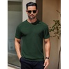 image:imageCOOFANDY Mens Knit TShirts Short Sleeve Crewneck Shirt Casual Textured Pullover TeesGreen
