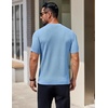 image:imageCOOFANDY Mens Knit TShirts Short Sleeve Crewneck Shirt Casual Textured Pullover TeesLight Blue