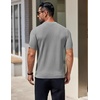 image:imageCOOFANDY Mens Knit TShirts Short Sleeve Crewneck Shirt Casual Textured Pullover TeesLight Grey