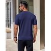 image:imageCOOFANDY Mens Knit TShirts Short Sleeve Crewneck Shirt Casual Textured Pullover TeesNavy Blue
