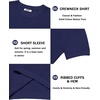 image:imageCOOFANDY Mens Knit TShirts Short Sleeve Crewneck Shirt Casual Textured Pullover TeesNavy Blue