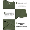 image:imageCOOFANDY Mens Knit TShirts Short Sleeve Crewneck Shirt Casual Textured Pullover TeesOlive Green