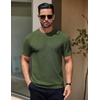 image:imageCOOFANDY Mens Knit TShirts Short Sleeve Crewneck Shirt Casual Textured Pullover TeesOlive Green
